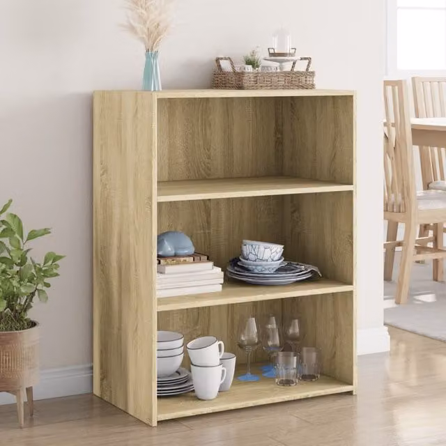 Berkfield Home Sonoma Oak Sideboard in Brown, W/D/H: 70 x 41 x 93 cm