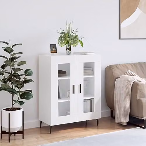 vidaXL Classic White Sideboard with Matt Finish, W/D/H: 69.5 x 34.0 x 90.0 cm – 2