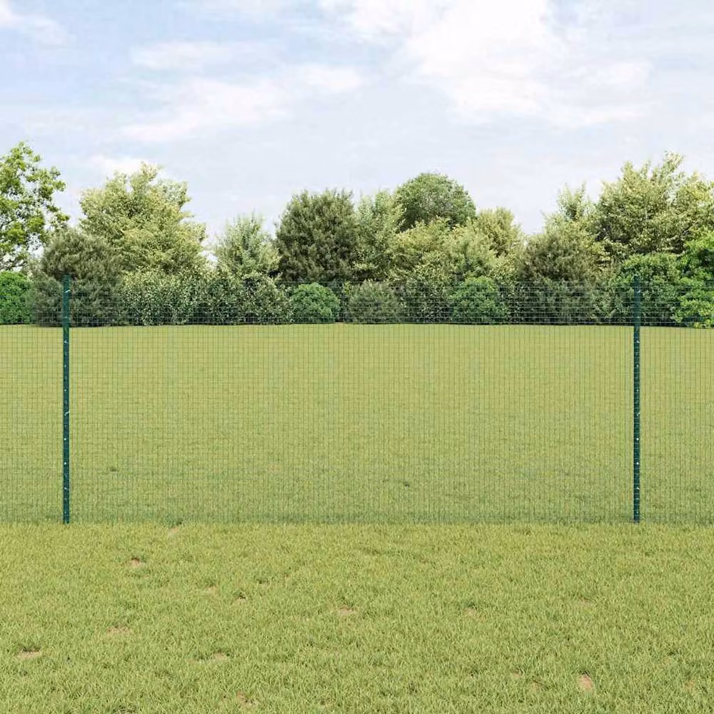 Berkfield Set of 2 Green Steel Garden Fence Set – 2