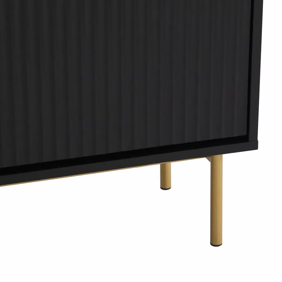 Home Garden Direct Devon Modern Black Matt MDF Shoe Cabinet with Tilting Compartments – 3
