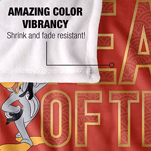 LOGOVISION Looney Tunes Year of the Rabbit Super Soft Fleece Throw Blanket, Multicolour and White, W: 152 cm, D: 127 cm – 3