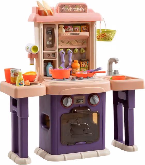 Livingandhome 2-in-1 Kitchen and Washstand Playset in Purple
