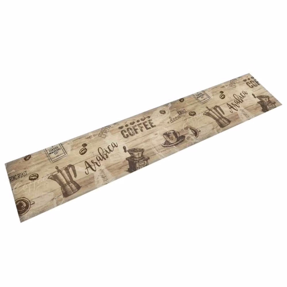 Berkfield Home Washable Kitchen Rug in Coffee Brown, W/D/H: 60 x 300 cm – 2