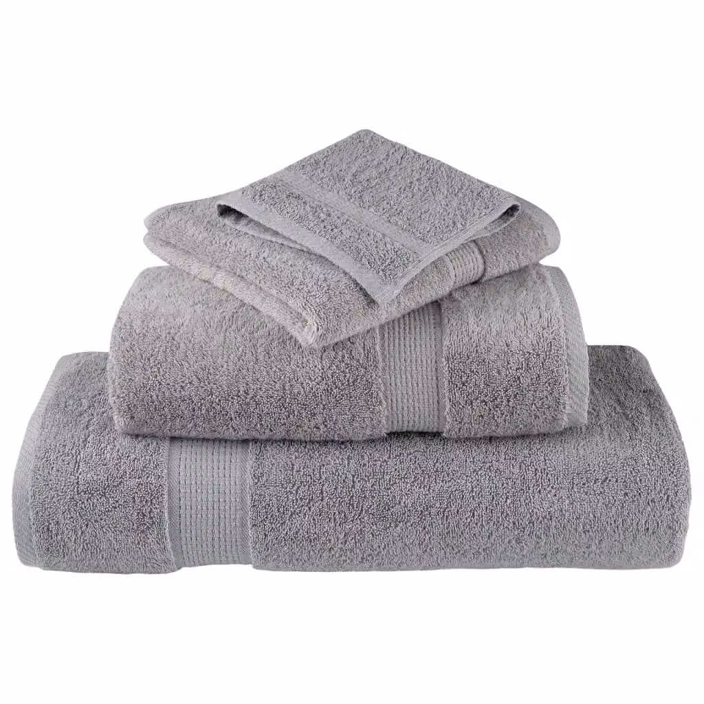 Berkfield Home SOLUND Premium Cotton Terry Sauna Towels, 4 Pack, Grey, W: 80 cm, L: 200 cm, 600gsm – 3