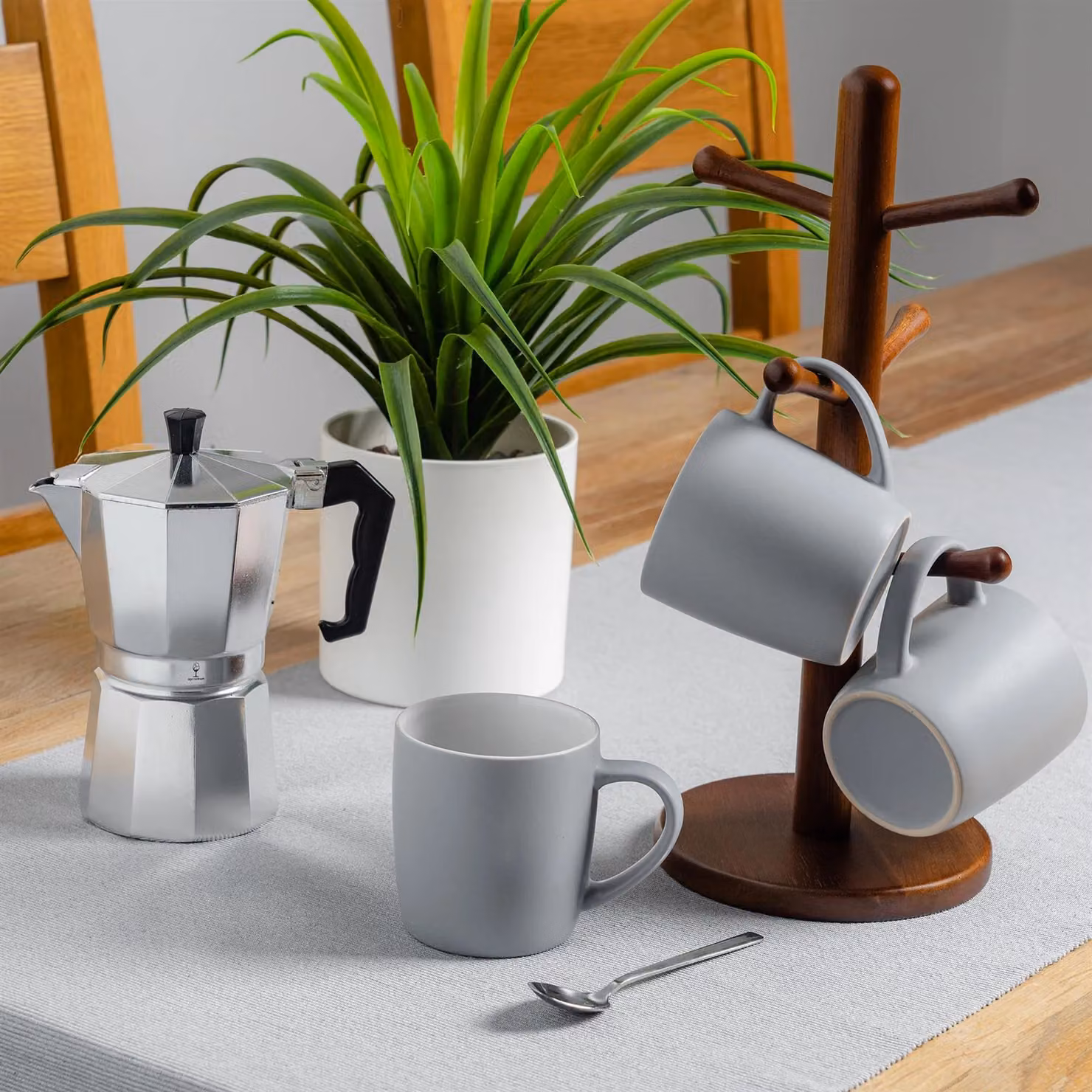 Argon Tableware Matte Grey Stoneware Coffee Mug, 350ml – 5