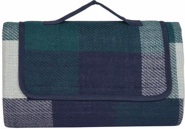 Mountain Warehouse Checked Picnic Mat in Green with Waterproof Underside