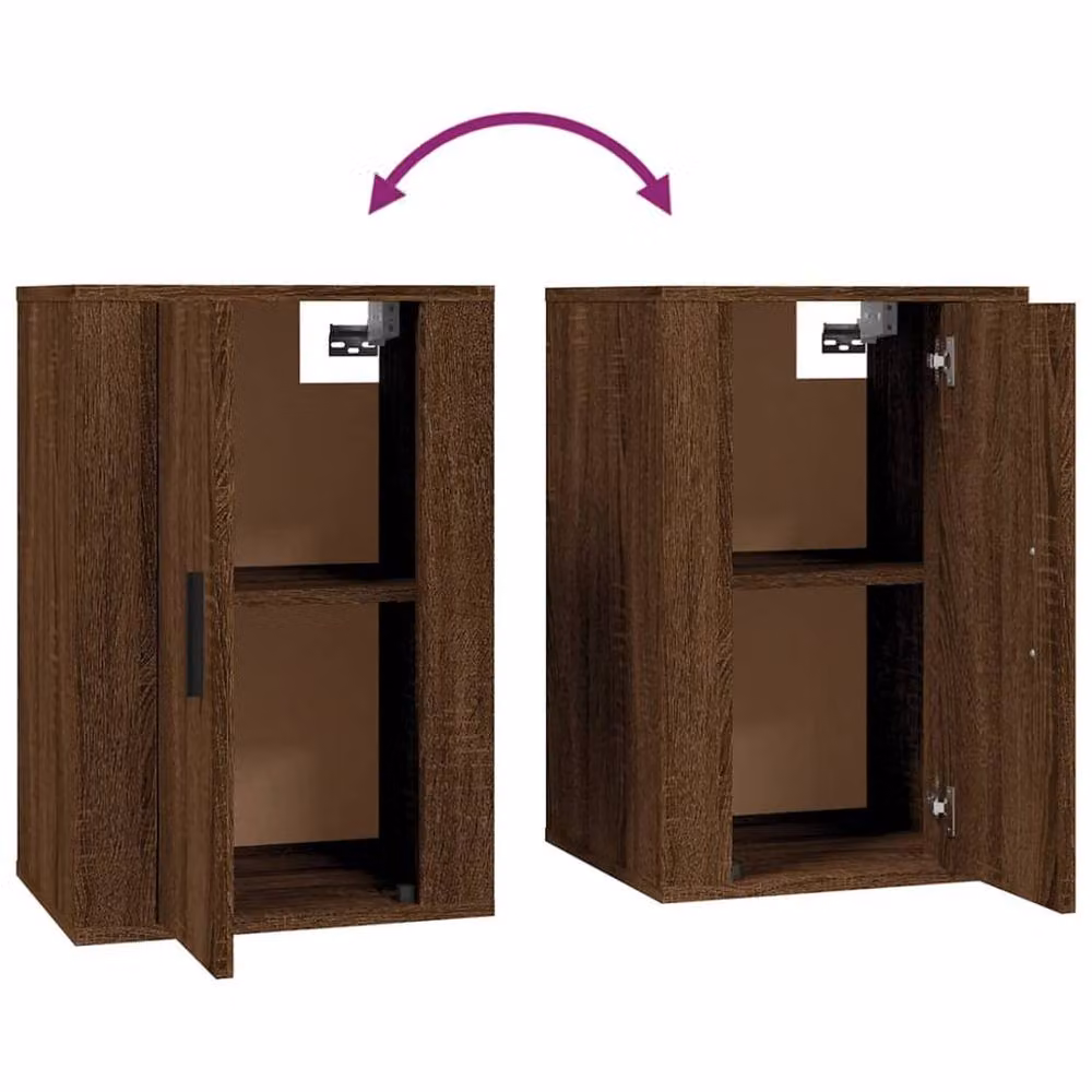 Berkfield Home Wall Mounted TV Cabinets, 2 Pack, Brown Oak, W: 40 cm, D: 34.5 cm, H: 60 cm – 6