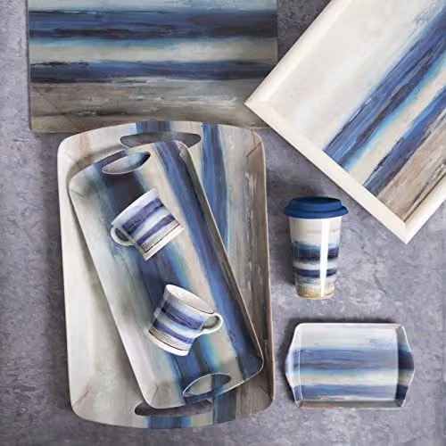 Creative Tops Blue Abstract Geometric Lap Tray, W: 44 cm, D: 34 cm – 1
