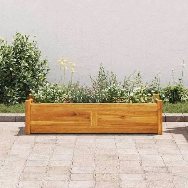 Berkfield Home Garden Wooden Raised Bed in Brown, W/D/H: 100 x 30 x 25 cm – 1