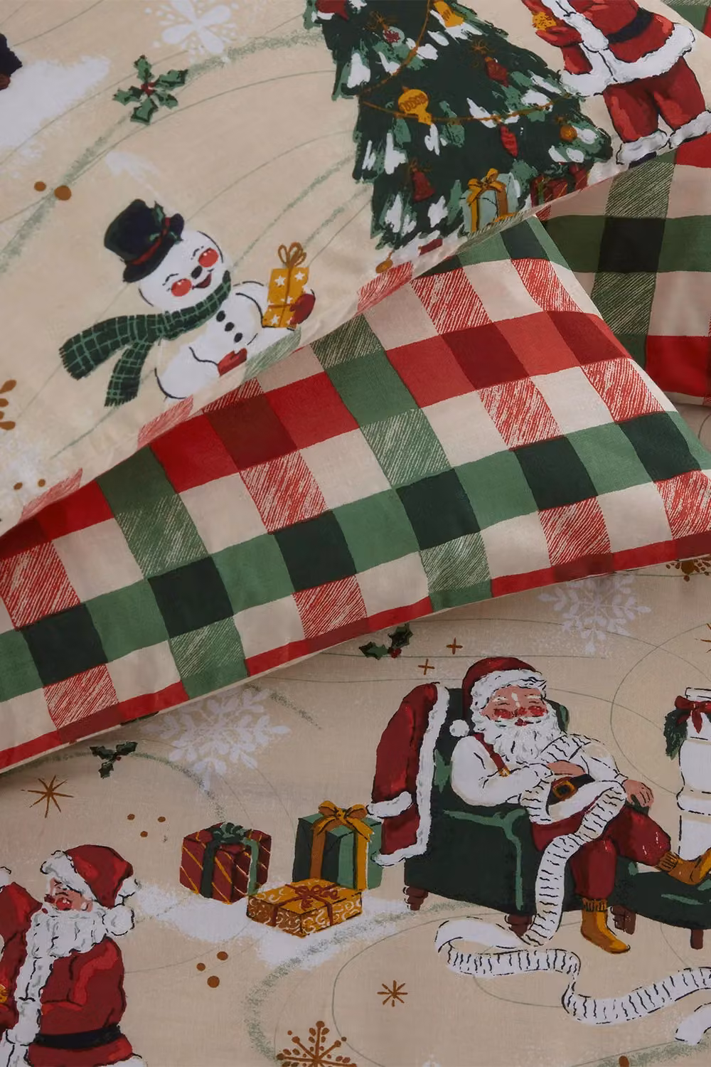 Furn Jolly Santa Christmas Reversible Duvet Cover Set, Multicolour, King Size – 2