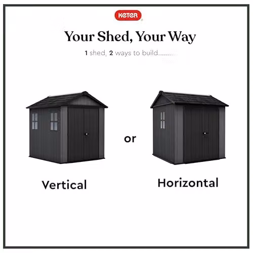 Keter Newton Plus Grey Wood-Effect Resin Garden Shed with Windows and Floor – 2