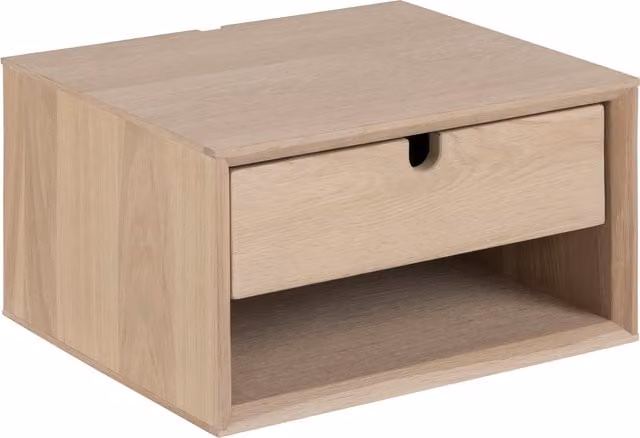 Furniture To Go Century Modern Wall Mounted 1 Drawer Bedside Table in Oak