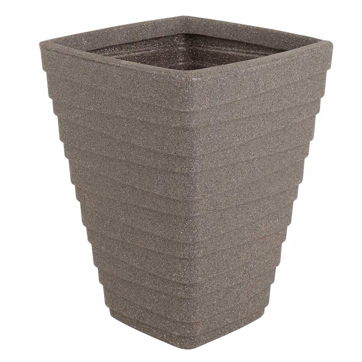 Charles Bentley Set of 2 Trojan Square Granite Planters in Grey, W/D/H: 40 x 40 x 52 cm – 3