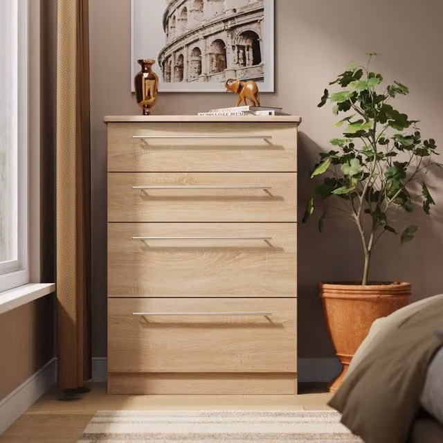 2 U Carlton 4 Drawer Deep Chest in Light Oak – 1