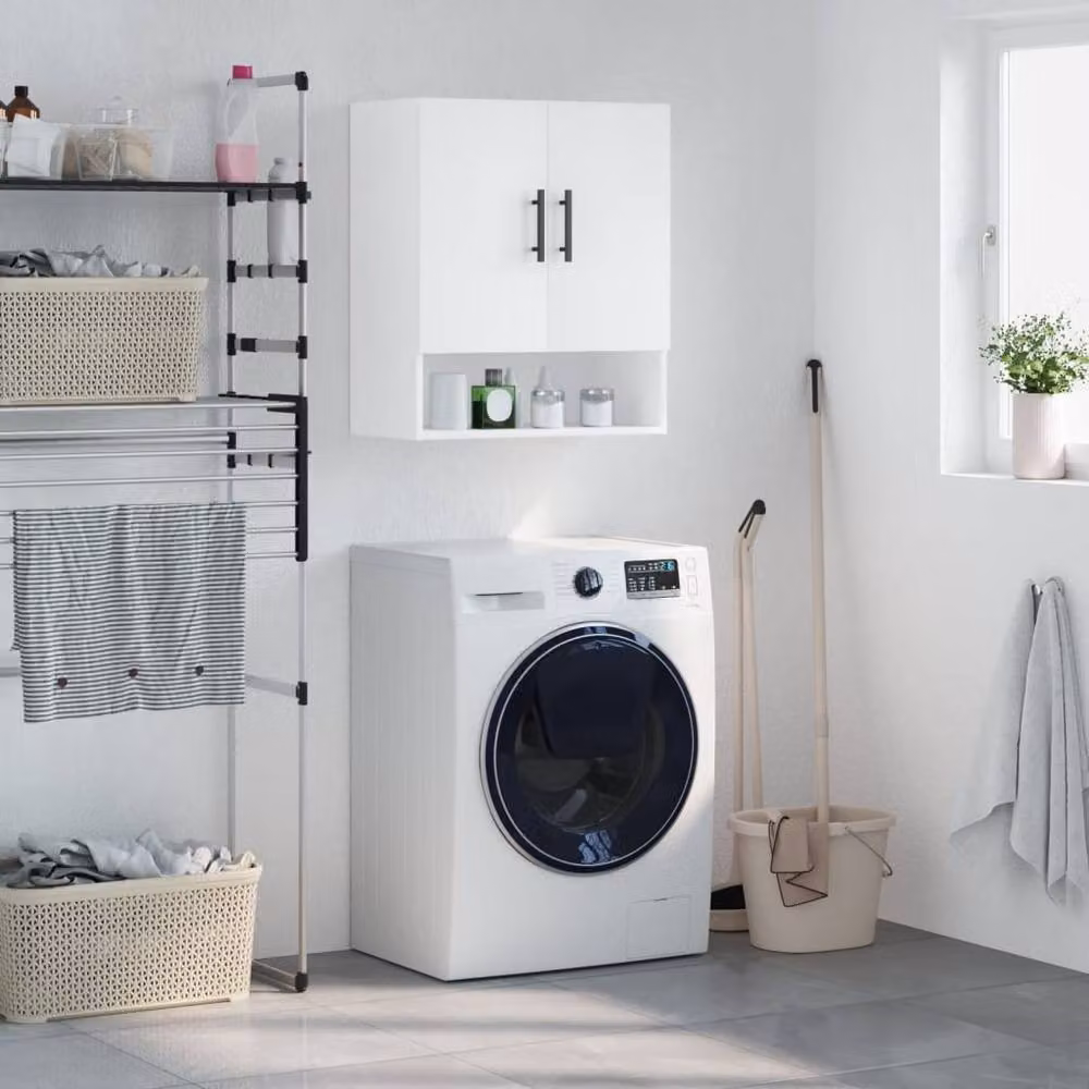 Berkfield Home White Wall Mounted Cabinet with Hinged Doors and Internal Shelves, W/D/H: 60 x 31 x 70 cm – 2