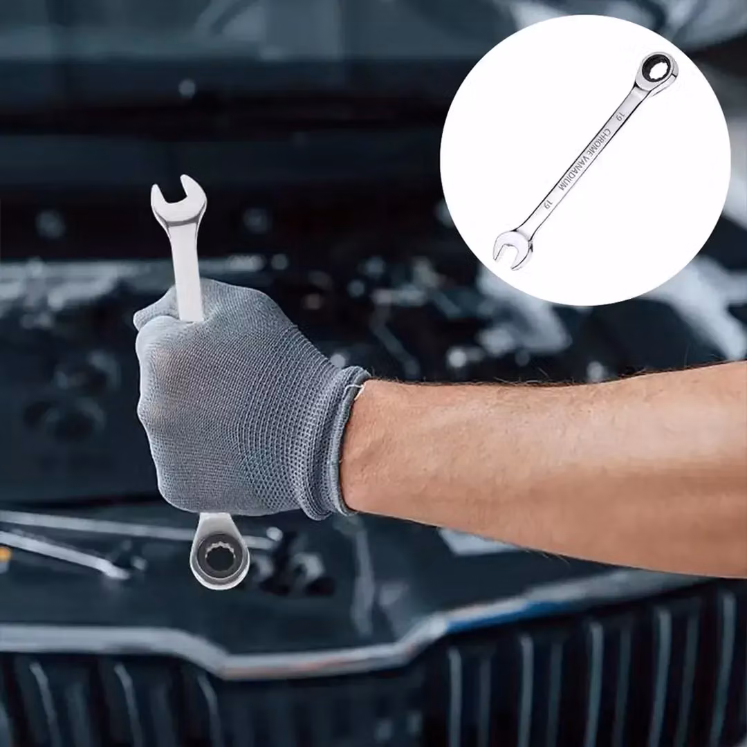 SPETLEK 12-Piece 72 Tooth Combination Ratchet Spanner Set in Silver Chrome Vanadium Steel – 5