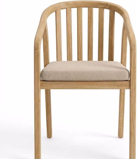 Royalcraft RIVEN Modern Acacia Wood Dining Chairs, Set of 2, Beige and Brown – 1
