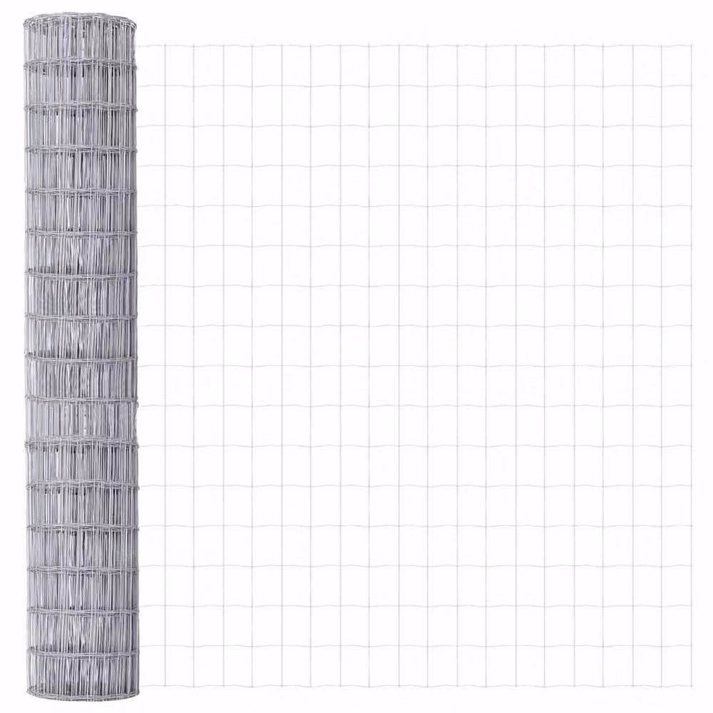 Berkfield Home Modern Euro Fence Galvanised Steel in Grey, W: 10 m, H: 1.5 m – 2