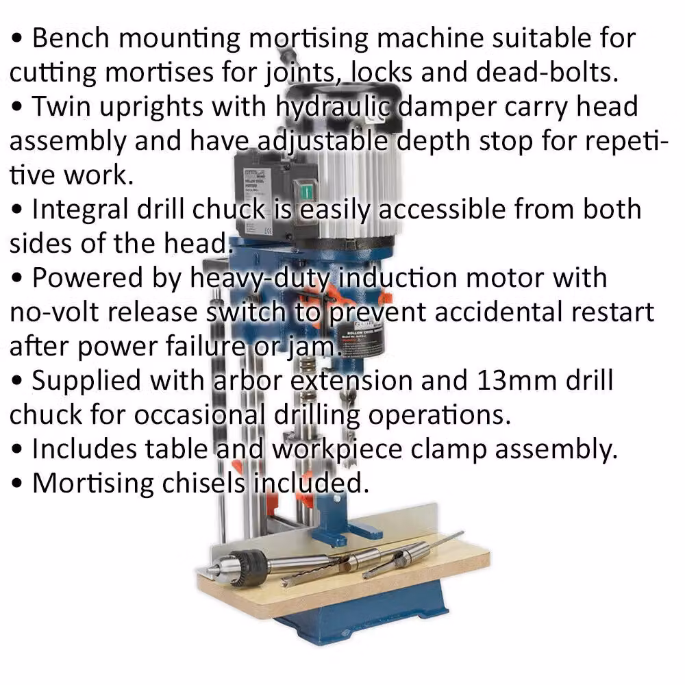 Loops 1/2 inch Hollow Chisel Mortiser with 13mm Drill Chuck and Heavy Duty Induction Motor in Blue and Multicolour – 2