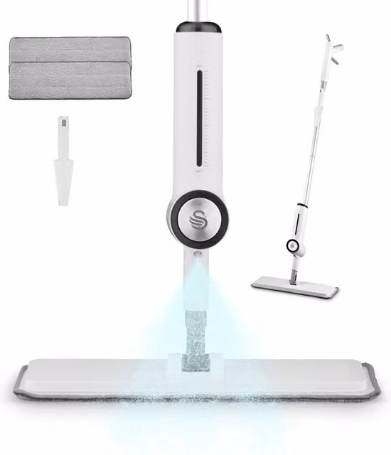 Swan Elevate Spray Mop with Refillable Microfibre Head in White