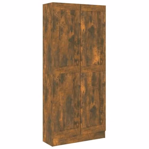 vidaXL Book Cabinet in Smoked Oak, W: 82.5 cm, D: 30.5 cm, H: 185.5 cm