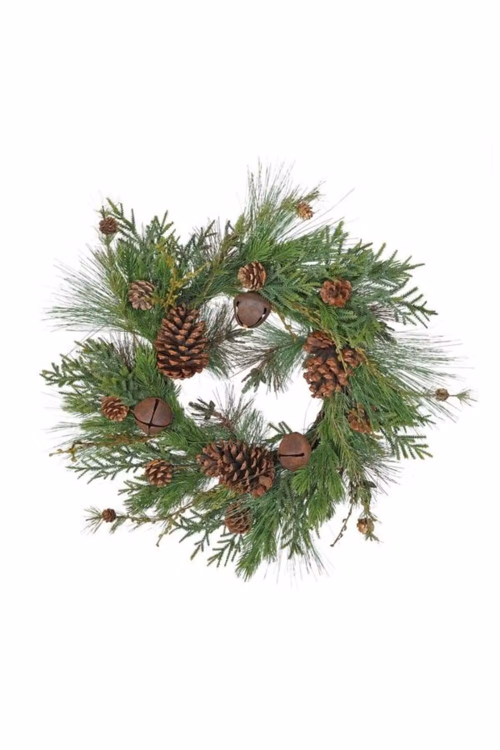 KDMD Green Pine Leaves Cone and Bell Wreath – 2
