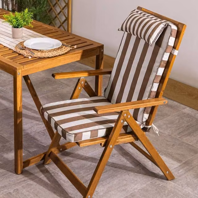 icon High Back Seat Pad Deck Stripe Cushion in Brown – 1