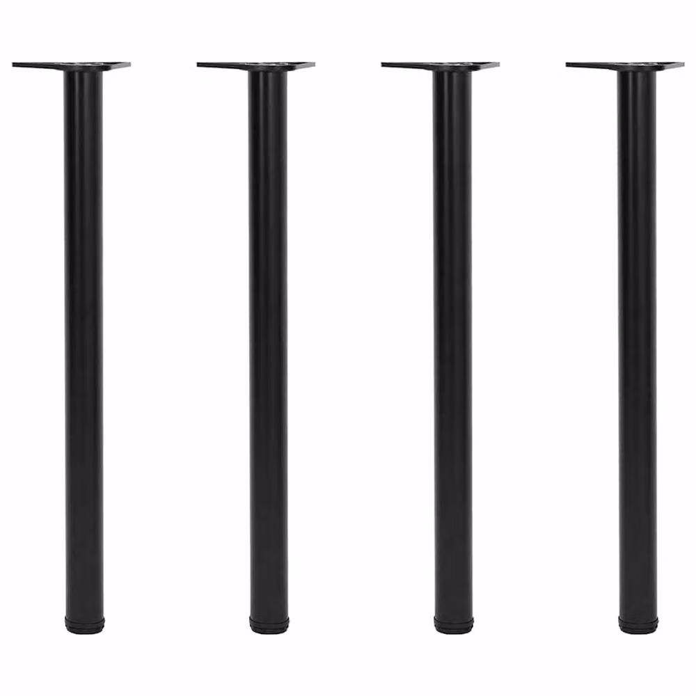 Berkfield Home Set of 4 Height Adjustable Iron Table Legs, Black, Height: 87 cm – 2