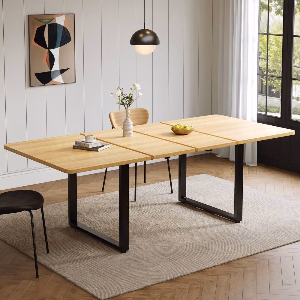 Matteo Extendable Oak Dining Table in Brown with Metal Legs, W: 140 cm, D: 80 cm, H: 75 cm – 2