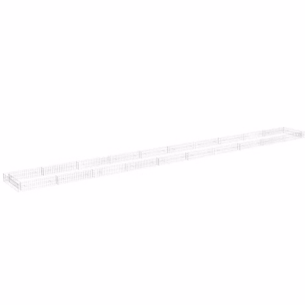Berkfield Home Durable Galvanised Steel Gabion Raised Bed, Silver, W: 1000 cm, D: 100 cm, H: 20 cm – 2