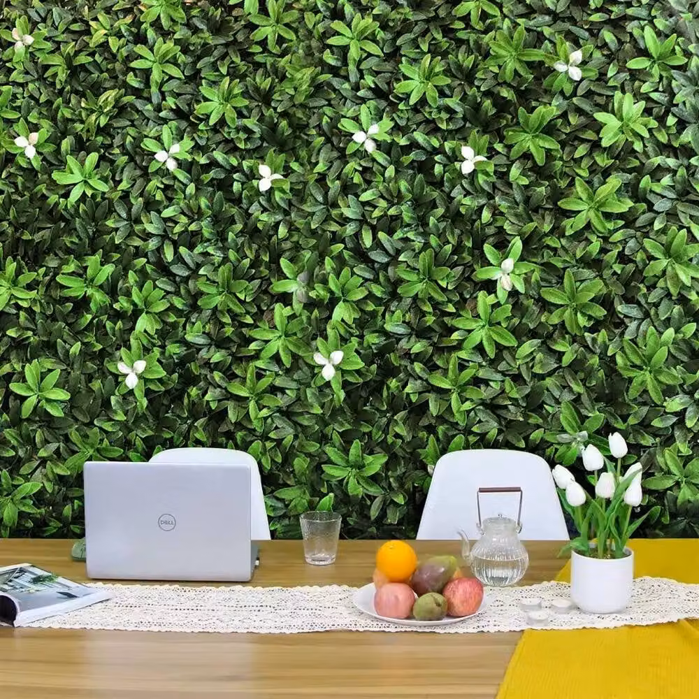 KORVIXA Artificial Plant Wall Mat Greenery Hedge Grass Fence, Green, W/D/H: 100 x 100 x 1 cm – 3