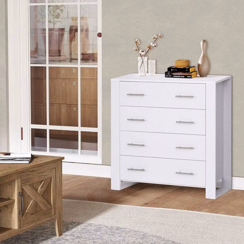 Kelvenix Modern White 4 Drawer Chest of Drawers for Bedroom or Living Room Storage – 2