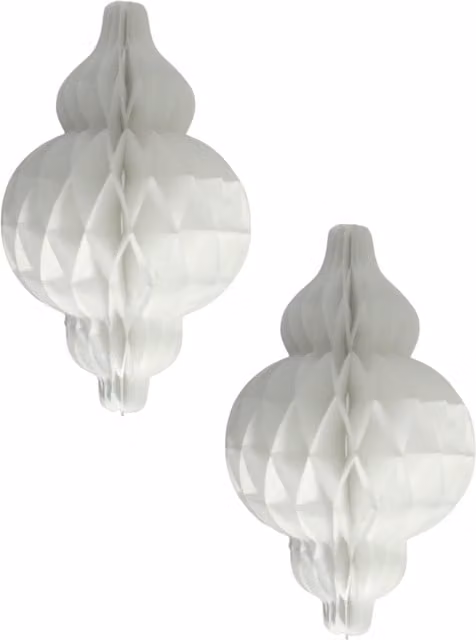 Peacock Supplies White Geometric Paper Lantern Honeycombs for Weddings and Parties