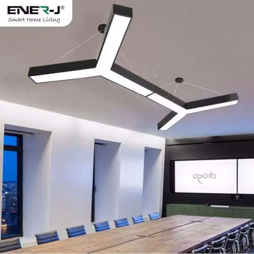 ENER-J Modern Y Shape LED Pendant Light, 18W 6500K Cool White, Black Minimalist Geometric Hanging Ceiling Lamp, Diameter: 60 cm – 3