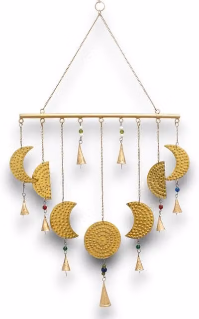 KDMK Gold Brass Moon Phases Hanging Chimes