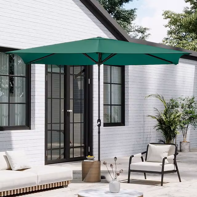 Breeins Large Rotating Outdoor Parasol, Green, 3m