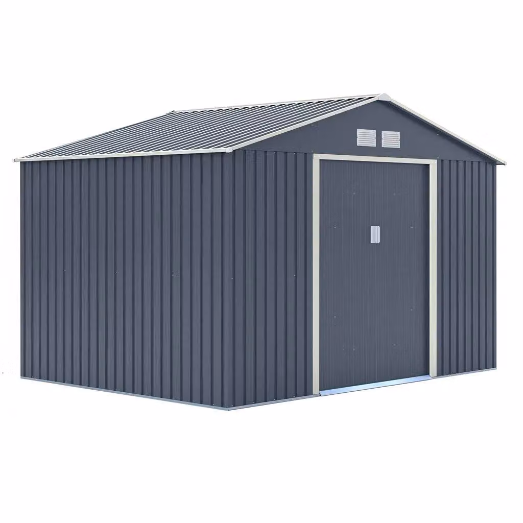 Cheshire Double Door Metal Apex Shed in Dark Grey – 2