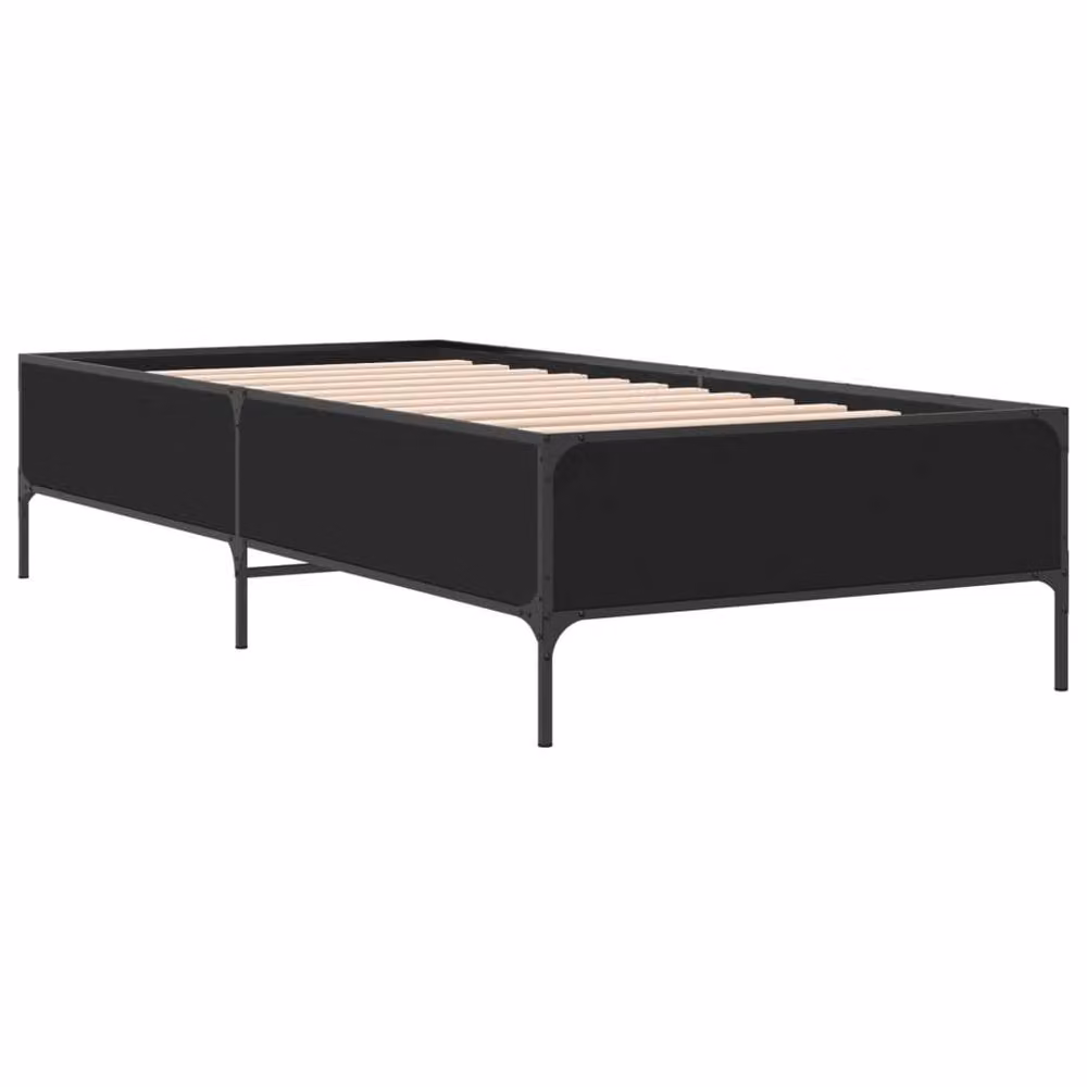 Berkfield Home Modern Bed Frame in Black, W/D/H: 90 x 200 cm – 3