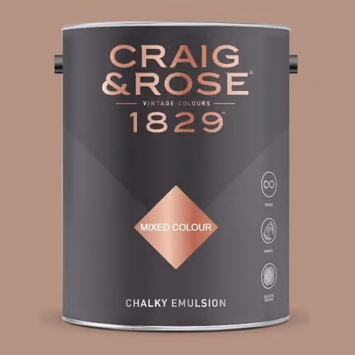 Craig & Rose 1829 Chalky Emulsion Paint in Pink Beige, Matt, Water Based, 5 l