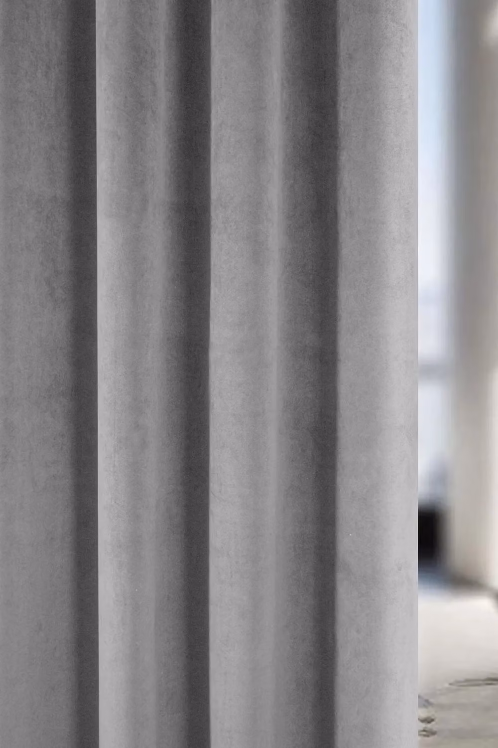 Enhanced Living Grey Velvet Thermal Blackout Eyelet Curtains, Pair, Width: 168 cm, Drop: 229 cm – 2
