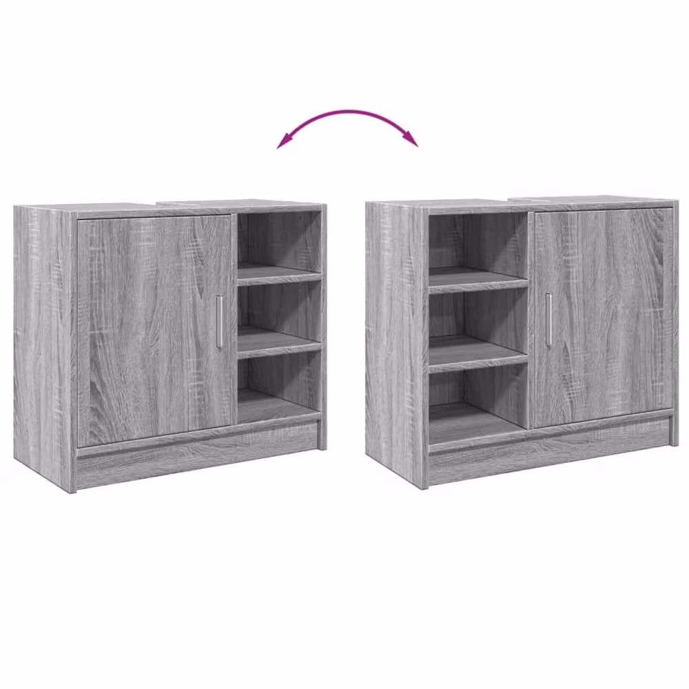 Berkfield Home Grey Sonoma Sink Cabinet W/D/H: 63 x 29 x 55 cm – 5