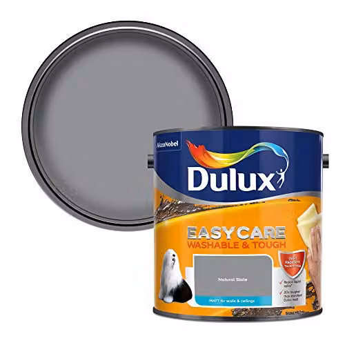 Dulux Easycare Washable and Tough Matt Emulsion Paint for Walls and Ceilings, Natural Slate, 2.5L