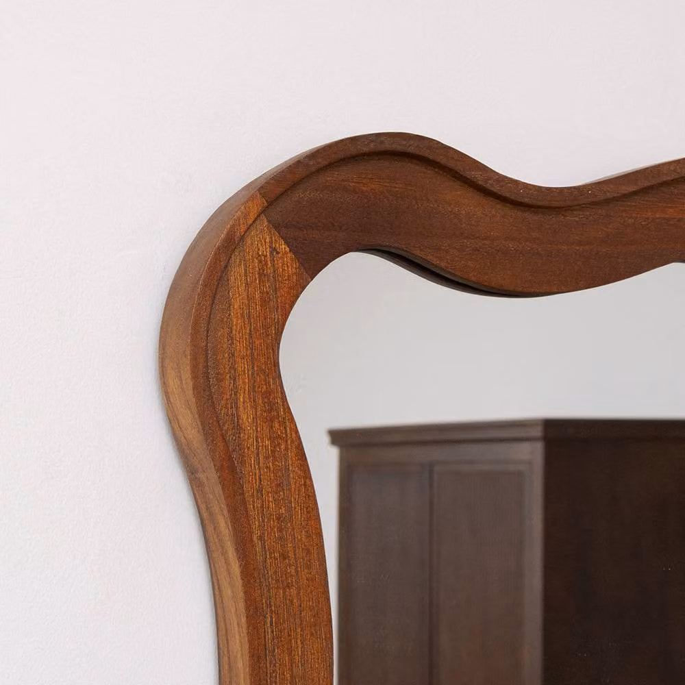 Melody Maison Modern Organic Wavy Edge Wall Mounted Mirror in Brown, W: 60 cm, H: 80 cm – 5