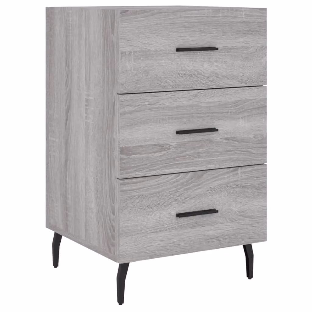 Berkfield Home Grey Sonoma Bedside Cabinet W/D/H: 40 x 40 x 66 cm