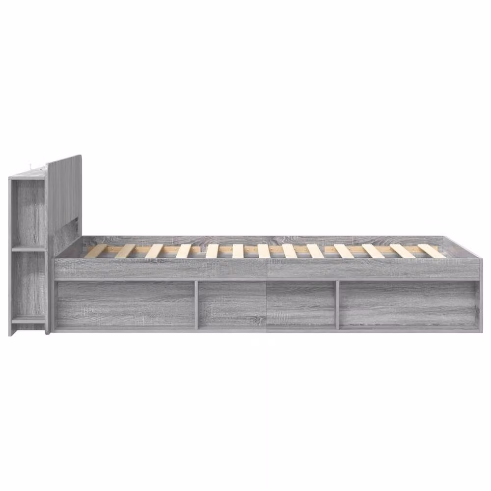 Berkfield Home Modern Bed Frame with Storage Drawers in Grey Sonoma, W/D/H: 100 x 200 x 80 cm – 2