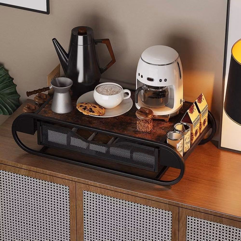 London Boutique Coffee Capsule Storage Rack Multi-Grid Pod Drawer Organizer in Black and Multicolour – 4