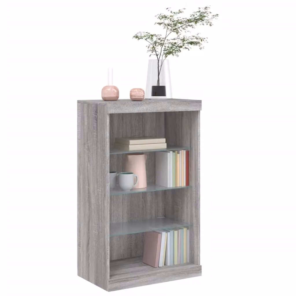 Berkfield Home Modern Sideboard with Integrated LED Lights in Grey Sonoma, W: 60.5 cm, D: 37 cm, H: 100 cm – 3