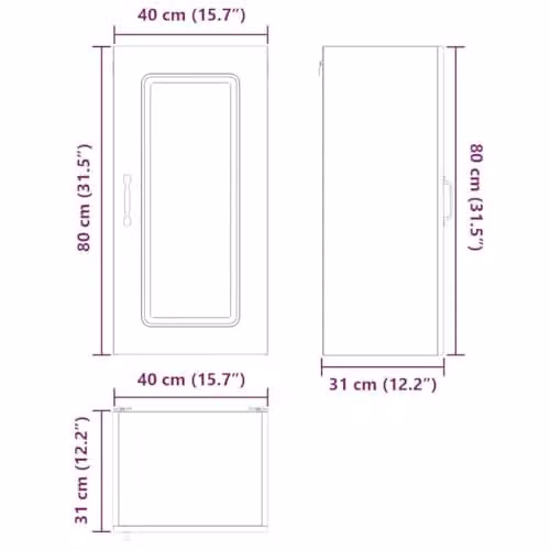 vidaXL Dishwasher Panel Kalmar Grey Sonoma W/D/H: 40 x 31 x 80 cm