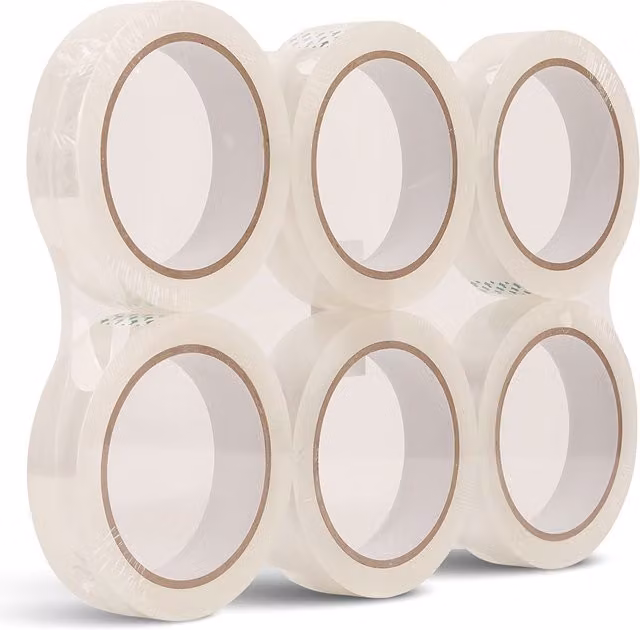 Neel Blue Transparent BOPP Packing Tape, 6-Pack of Adhesive Rolls, Width: 24 mm, Length: 66 m – 1
