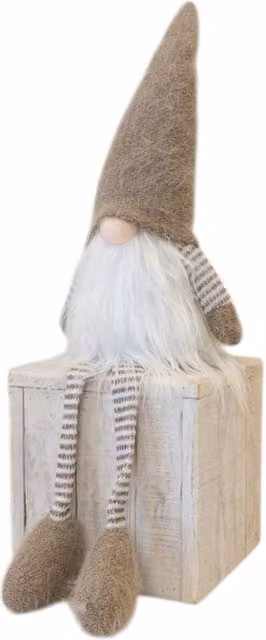 Four Candle Pine Beige Dangly Leg Christmas Gonk, Height: 63 cm
